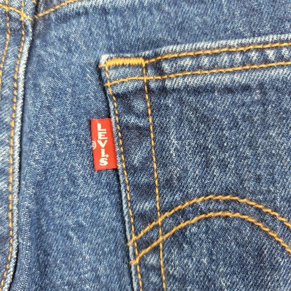 Levis Premium Womens 24 x 25 Blue Jeans Wedgie Straight Big E Raw Hem Button Fly - Picture 11 of 12